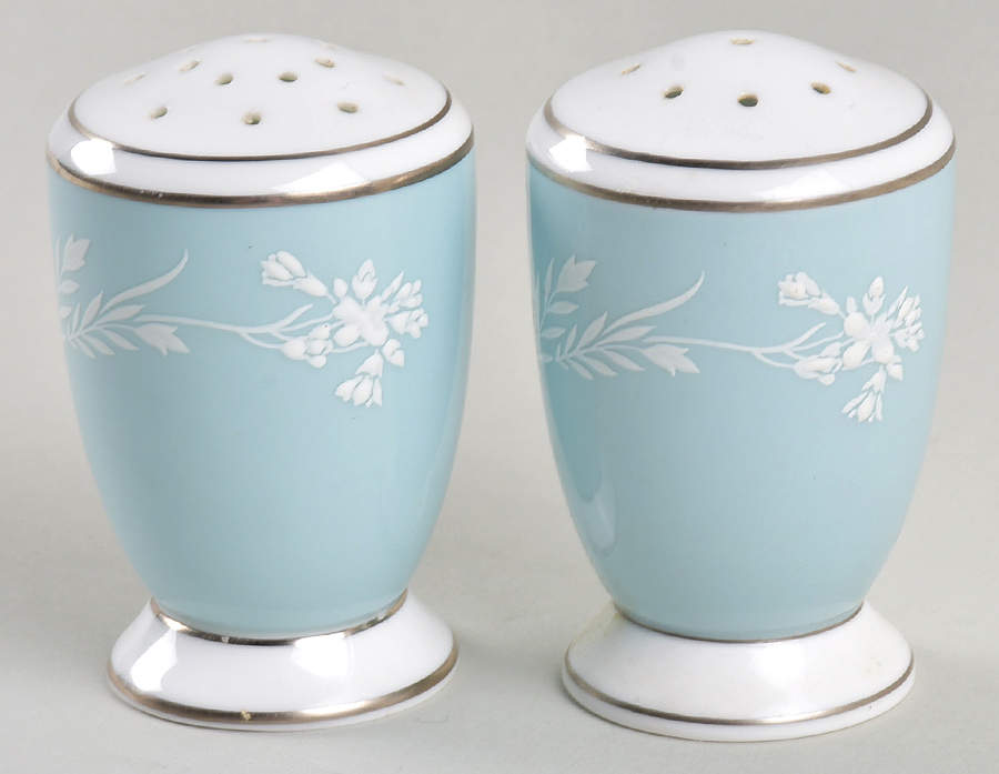 Turquoise Cameo Salt & Pepper Set by Minton-1