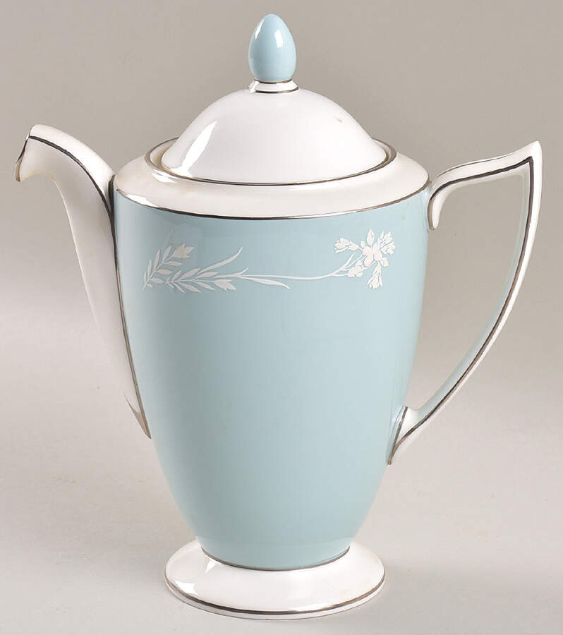 Turquoise Cameo Coffee Pot & Lid by Minton-1