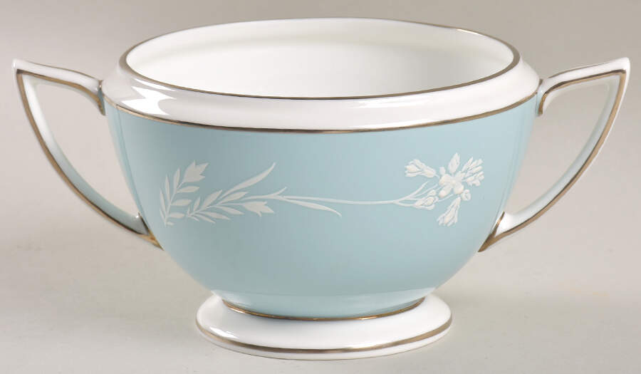 Turquoise Cameo Sugar Bowl No Lid by Minton-1