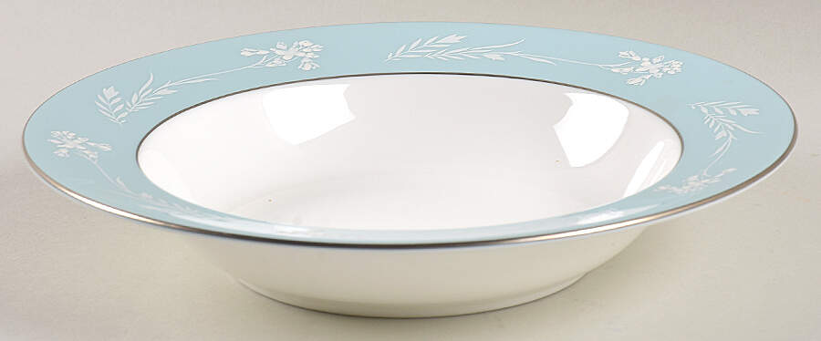 Turquoise Cameo Rim Soup Bowl by Minton-1