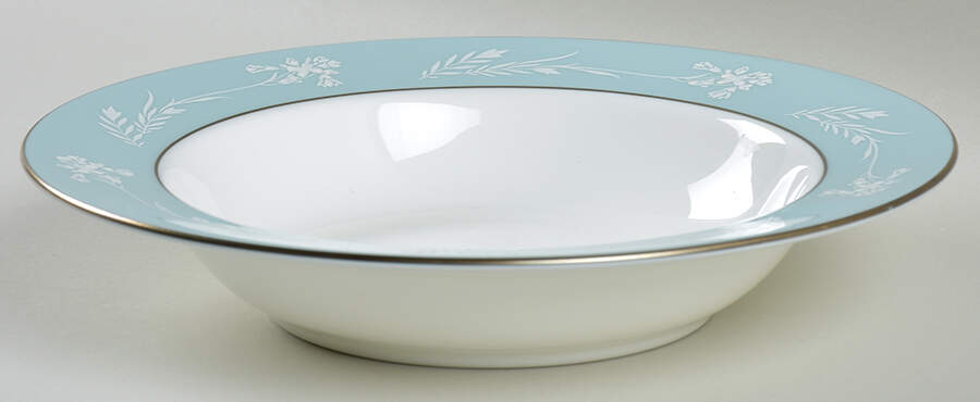 Turquoise Cameo Rim Soup Bowl by Minton-1