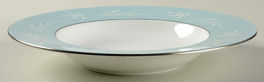Turquoise Cameo Large Rim Soup Bowl by Minton-1