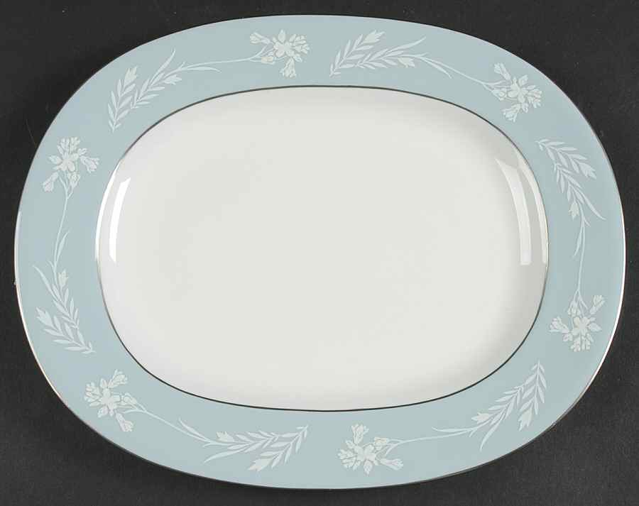Turquoise Cameo 10" Oval Serving Platter by Minton-1