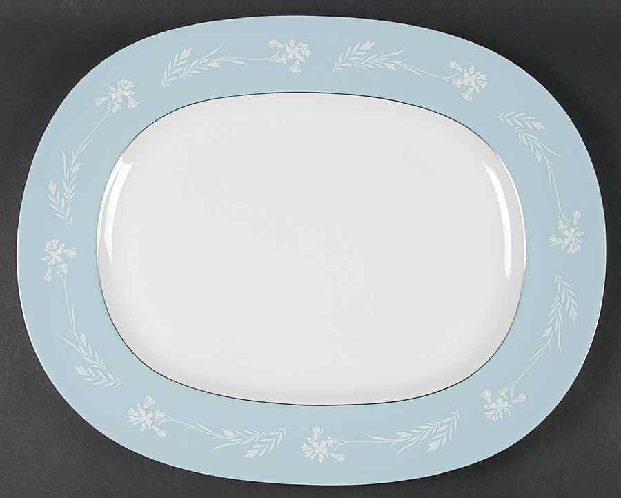 Turquoise Cameo 16" Oval Serving Platter by Minton-1