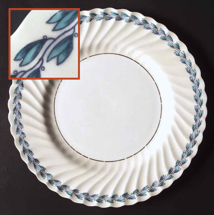 Turquoise Wreath Dinner Plate by Minton-1