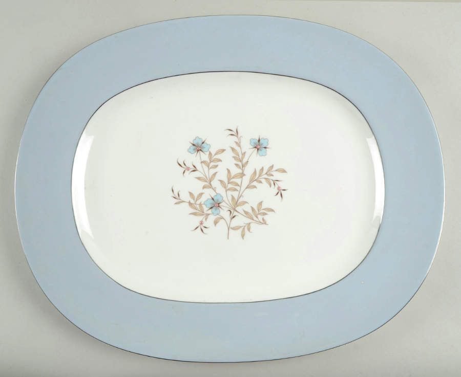Twilight Grey 16" Oval Serving Platter by Minton-1
