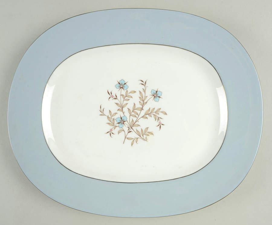 Twilight Grey 13" Oval Serving Platter by Minton-1