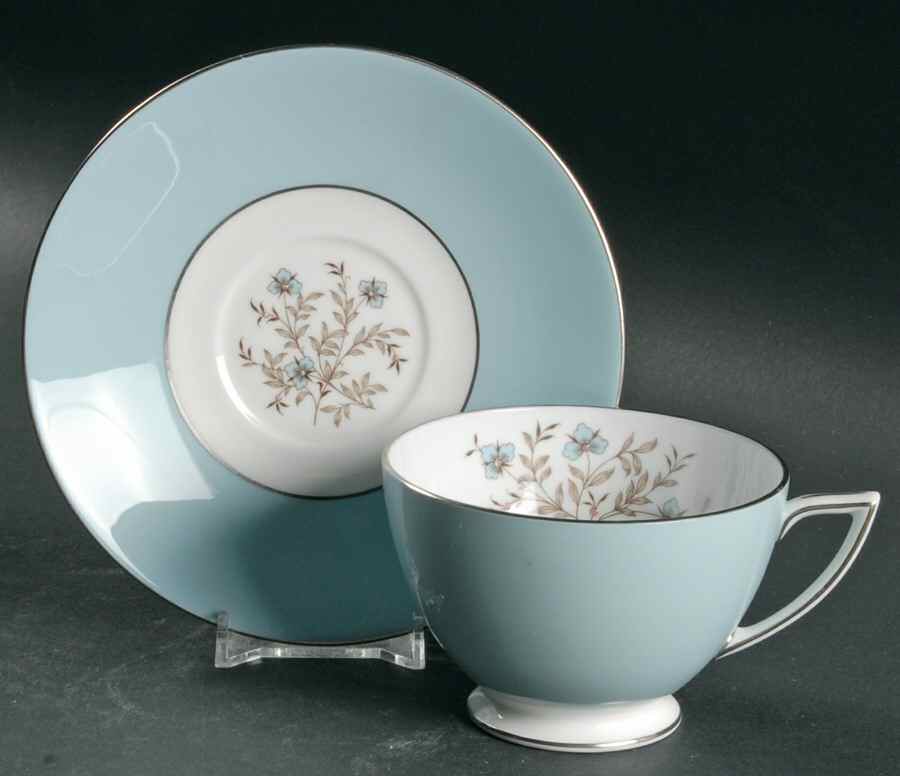 Twilight Turquoise Footed Cup & Saucer Set by Minton-1