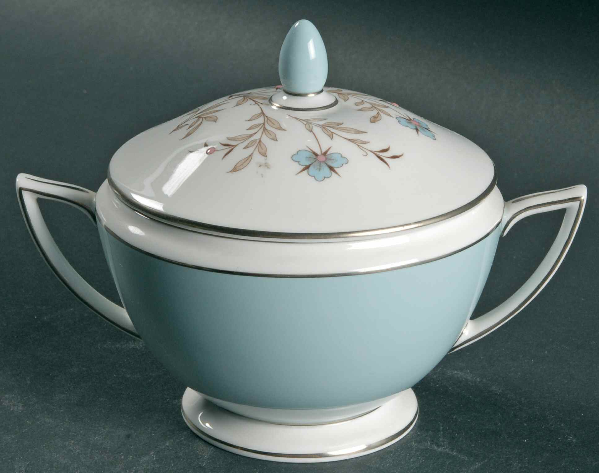 Twilight Turquoise Sugar Bowl & Lid by Minton-1