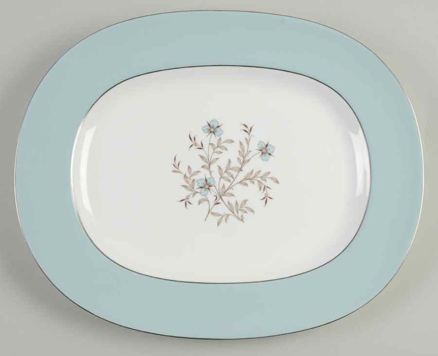 Twilight Turquoise 13" Oval Serving Platter by Minton-1
