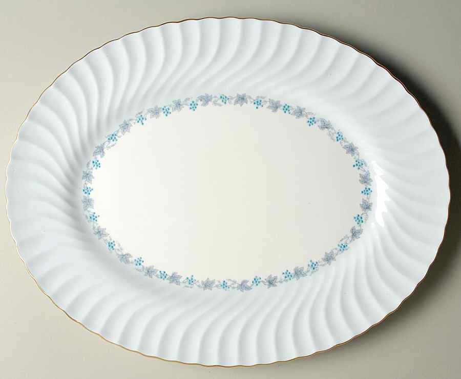 Vineyard Blue 15" Oval Serving Platter by Minton-1