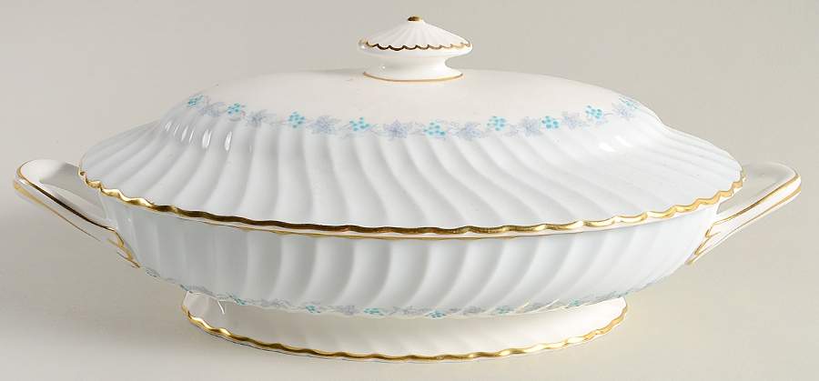 Vineyard Blue Oval Covered Vegetable by Minton-1