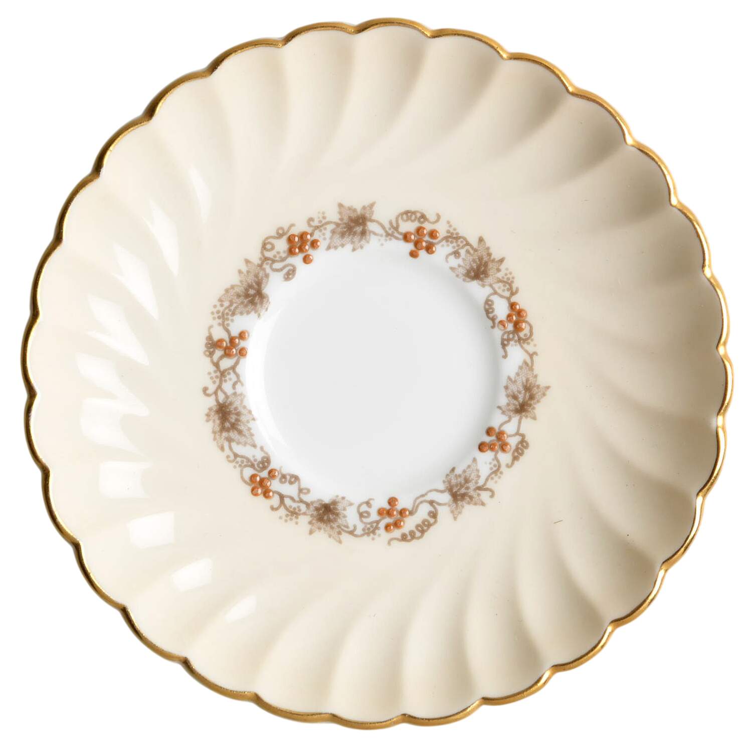 Vineyard Buff Saucer for Demitasse Cup by Minton-1