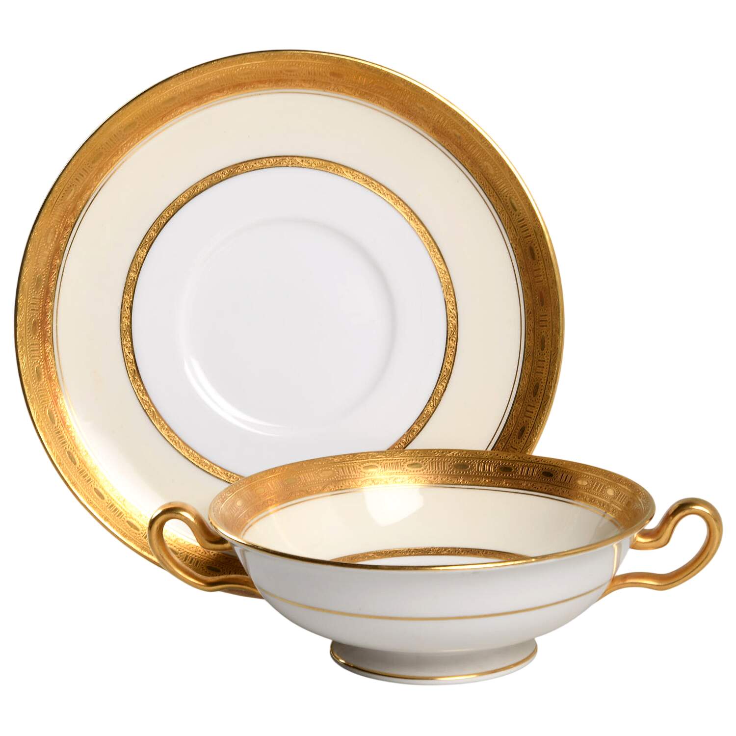 Wellington Cream Soup Bowl & Saucer Set by Minton-1