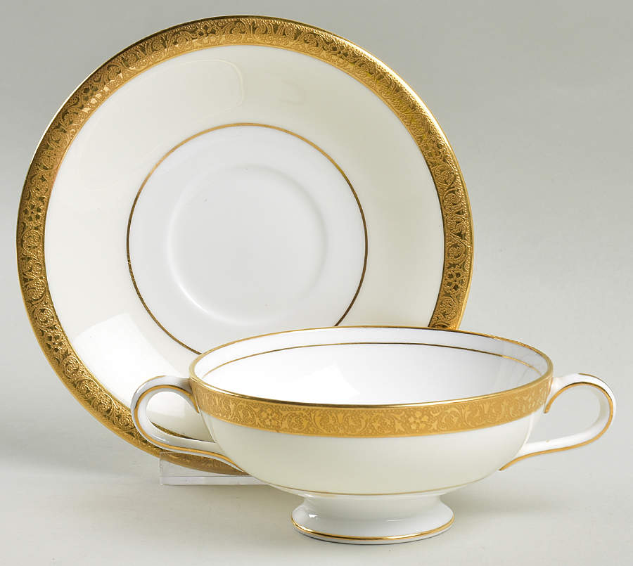 Westminster Footed Cream Soup Bowl & Saucer Set by Minton-1