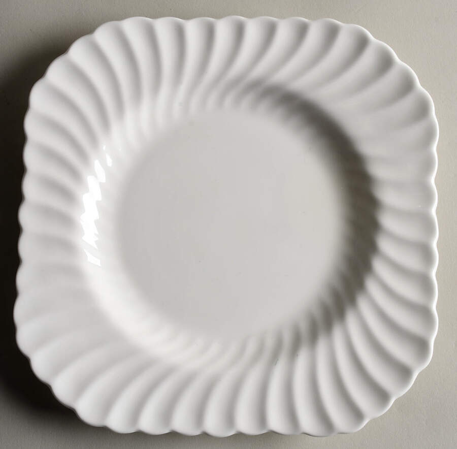 White Fife Square Salad Plate by Minton-1