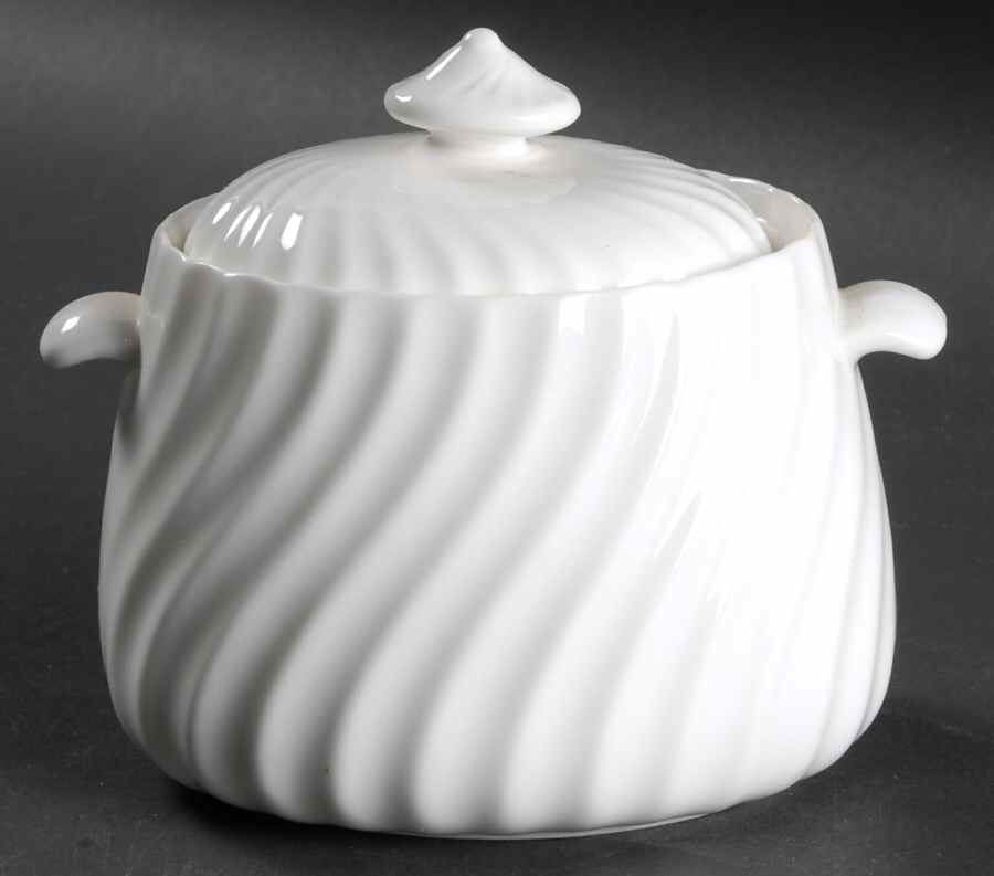 White Fife Sugar Bowl & Lid by Minton-1