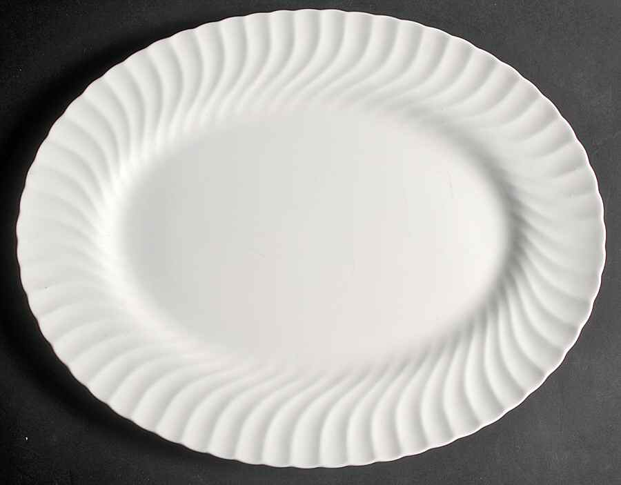 White Fife 15" Oval Serving Platter by Minton-1