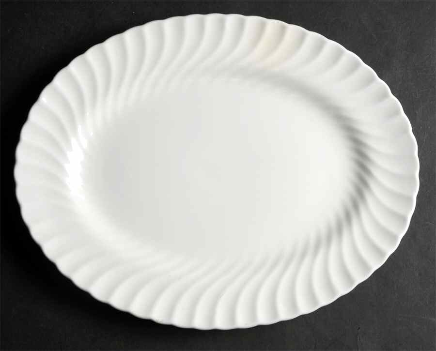 White Fife 12" Oval Serving Platter by Minton-1