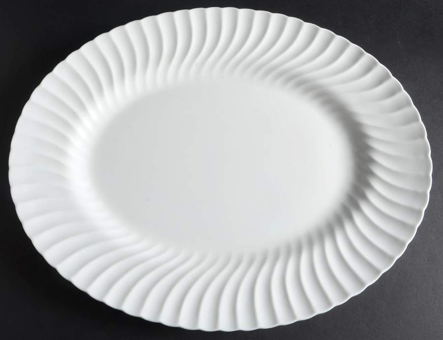 White Fife 17" Oval Serving Platter by Minton-1