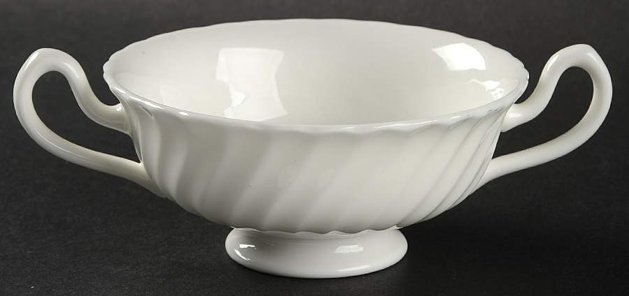 White Fife Footed Cream Soup Bowl by Minton-1