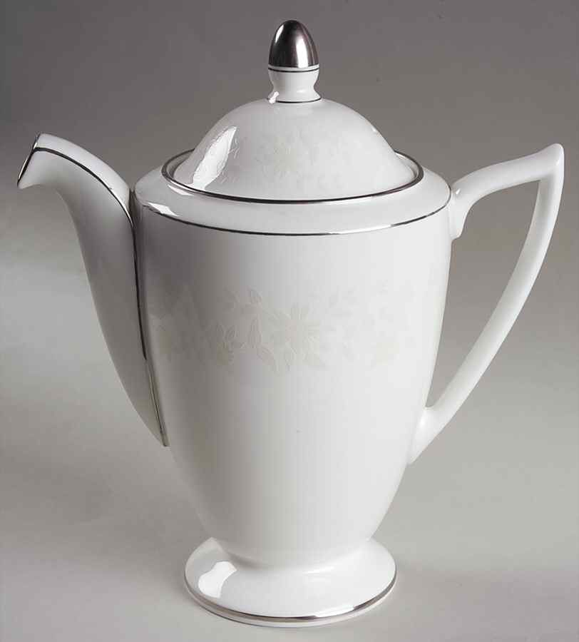 White Paisley Coffee Pot & Lid by Minton-1