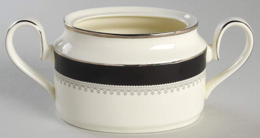 Wilmington (Black Band) Sugar Bowl No Lid by Minton-1