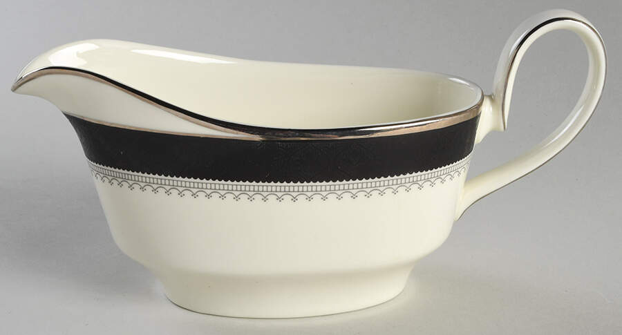 Wilmington (Black Band) Gravy Boat by Minton-1