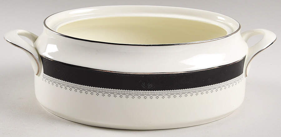 Wilmington (Black Band) Oval Vegetable No Lid by Minton-1