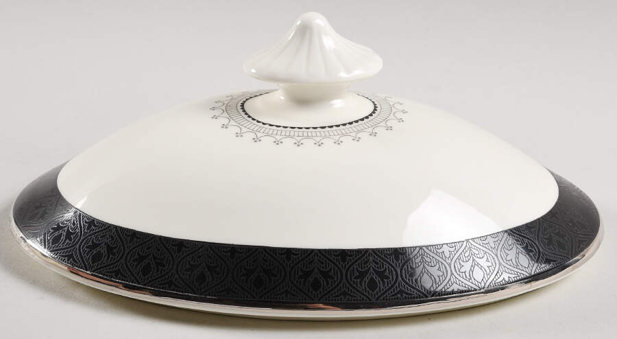 Wilmington (Black Band) Lid for Oval Vegetable by Minton-1