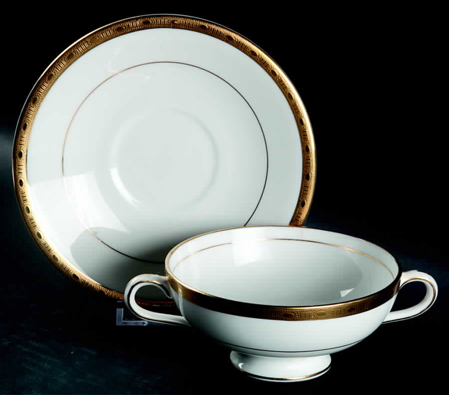Winchester Footed Cream Soup Bowl & Saucer Set by Minton-1
