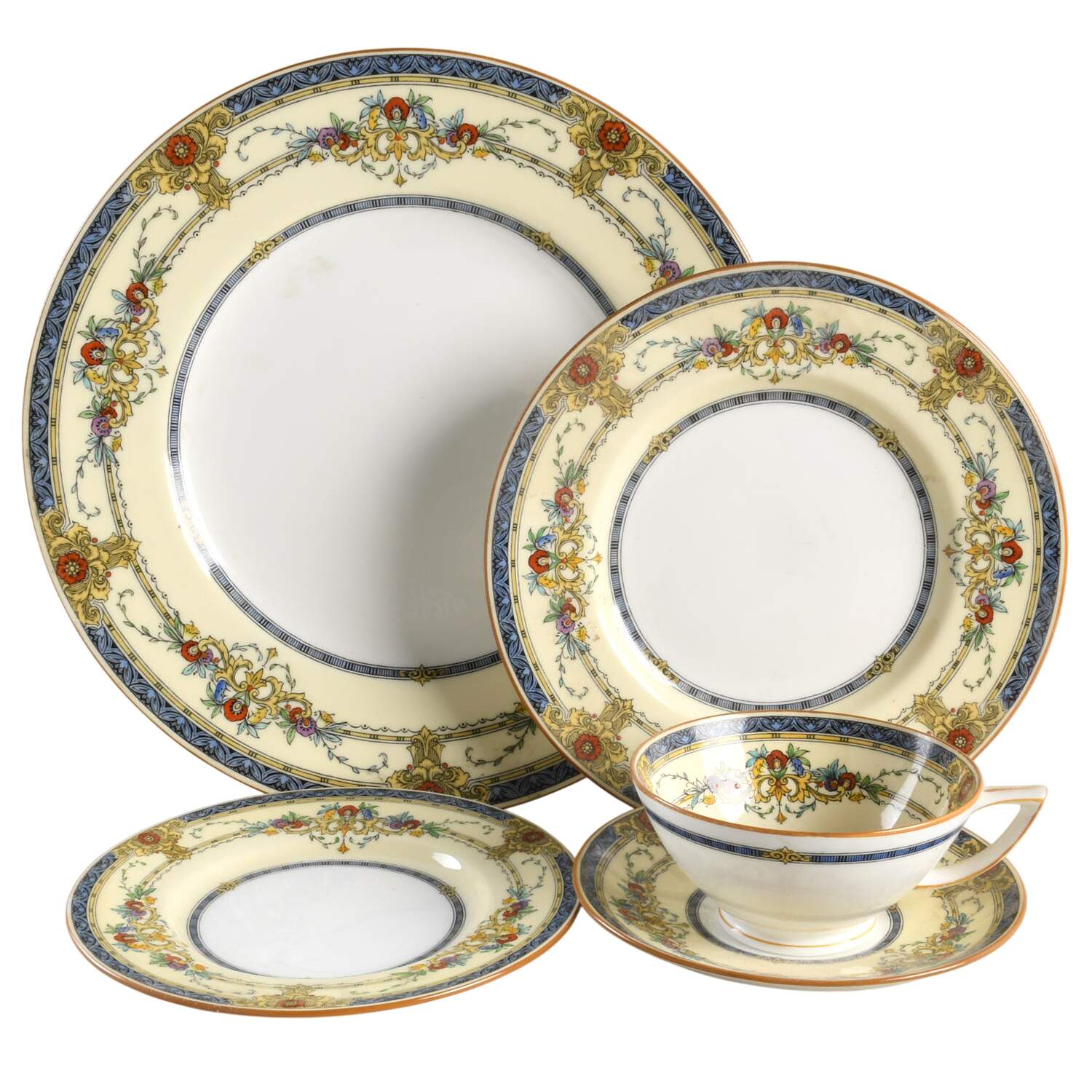 Windsor Blue 5 Piece Place Setting by Minton-1