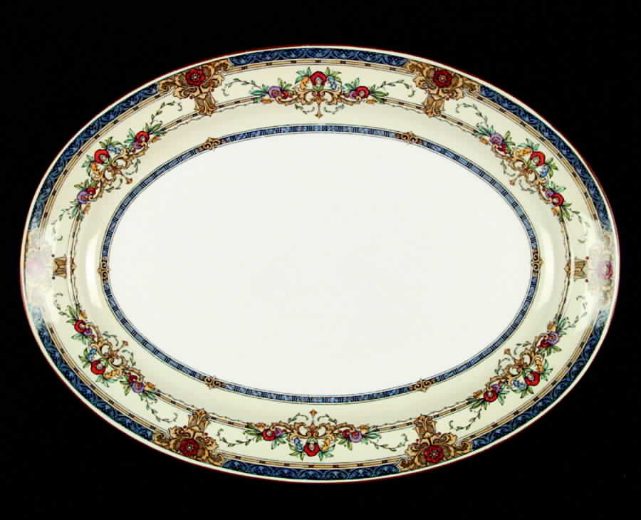 Windsor Blue 13" Oval Serving Platter by Minton-1