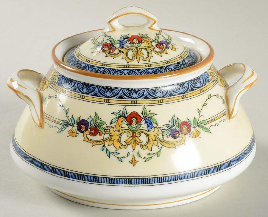 Windsor Blue Sugar Bowl & Lid by Minton-1