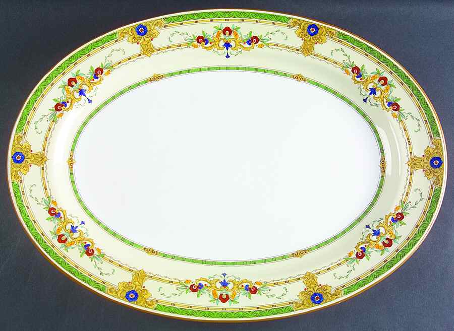Windsor Green 17" Oval Serving Platter by Minton-1
