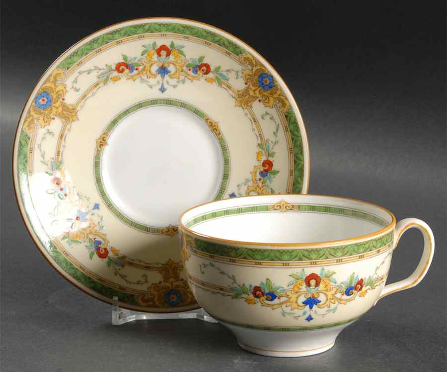 Windsor Green Flat Cup & Saucer Set by Minton-1