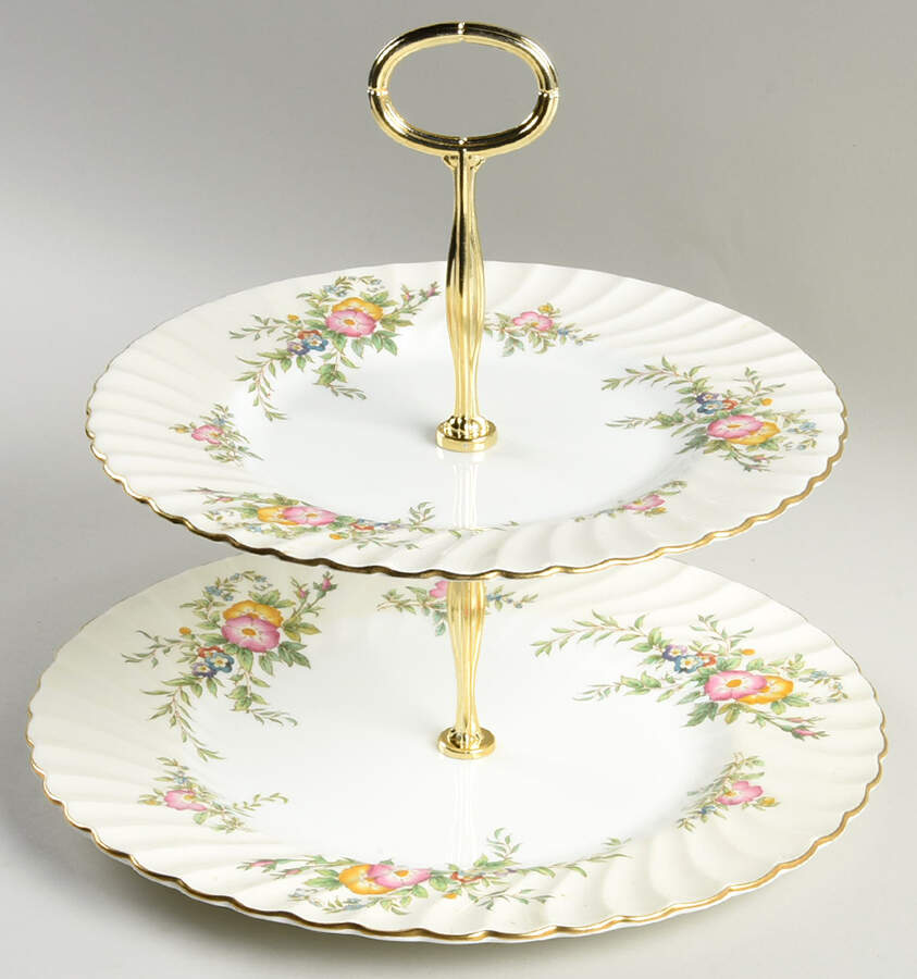 York 6 5/8"-10"  2 Tiered Serving Tray (Dp, Sp) HC by Minton-1