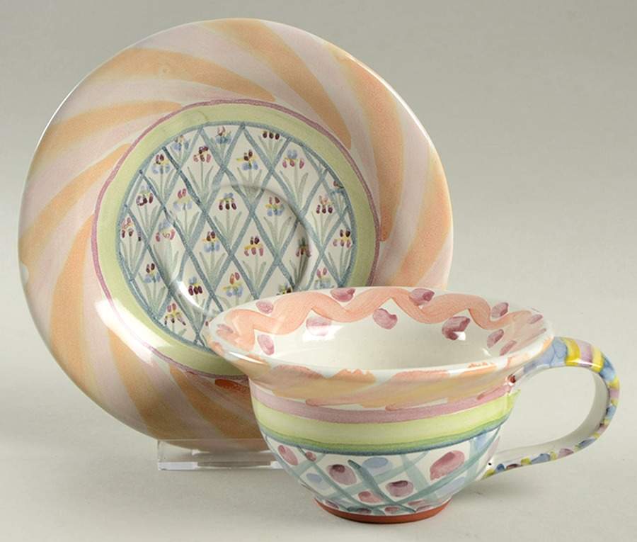 Bearded Iris Flat Cup & Saucer Set by MacKenzie-Childs-1