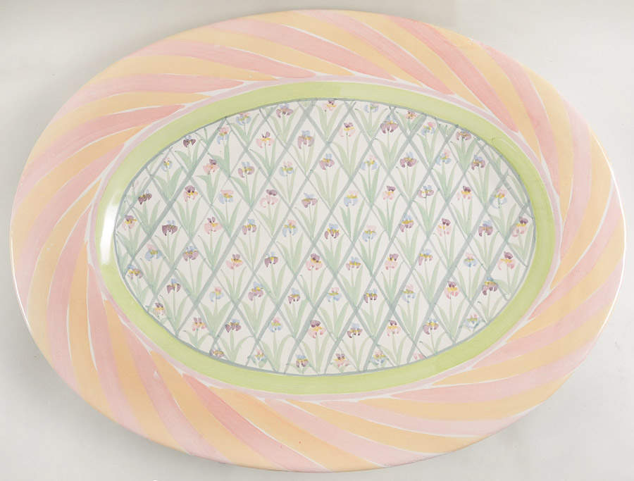 Bearded Iris 22" Oval Serving Platter by MacKenzie-Childs-1