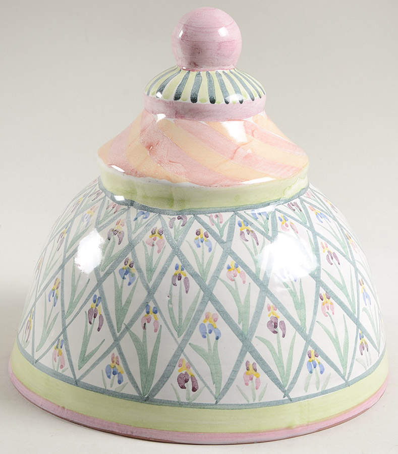 Bearded Iris Ceramic Dome for Service Plate by MacKenzie-Childs-1