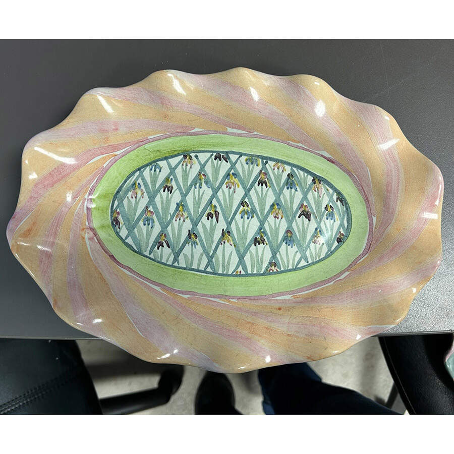 Bearded Iris 12" Oval Serving Platter by MacKenzie-Childs-1