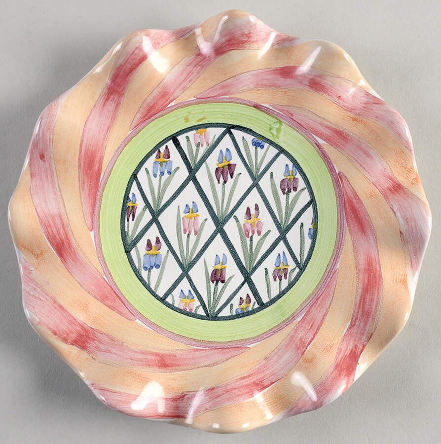 Bearded Iris Bread & Butter Plate by MacKenzie-Childs-1