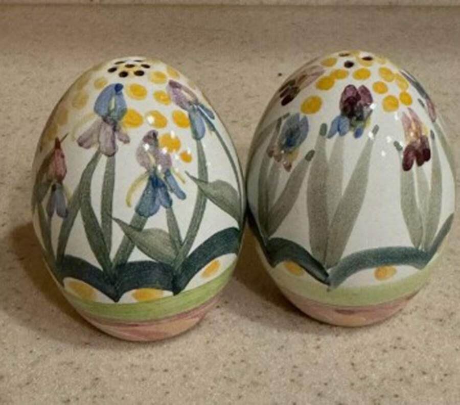Bearded Iris Salt & Pepper Set by MacKenzie-Childs-1
