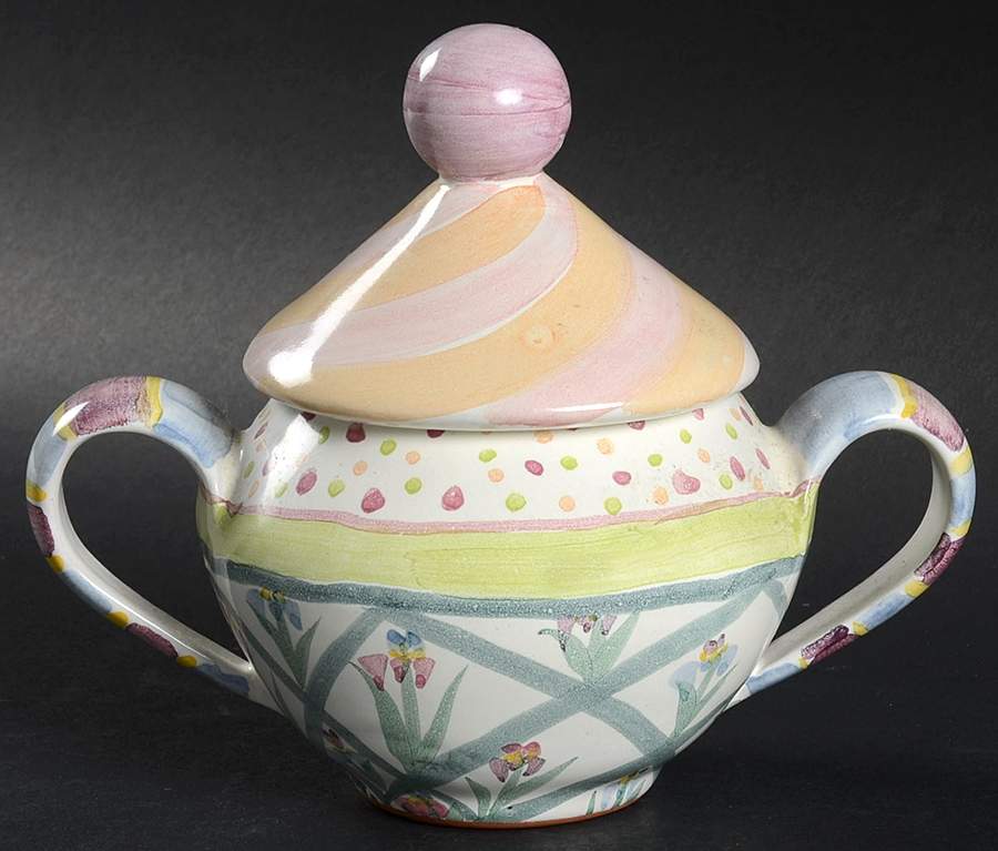 Bearded Iris Sugar Bowl & Lid by MacKenzie-Childs-1