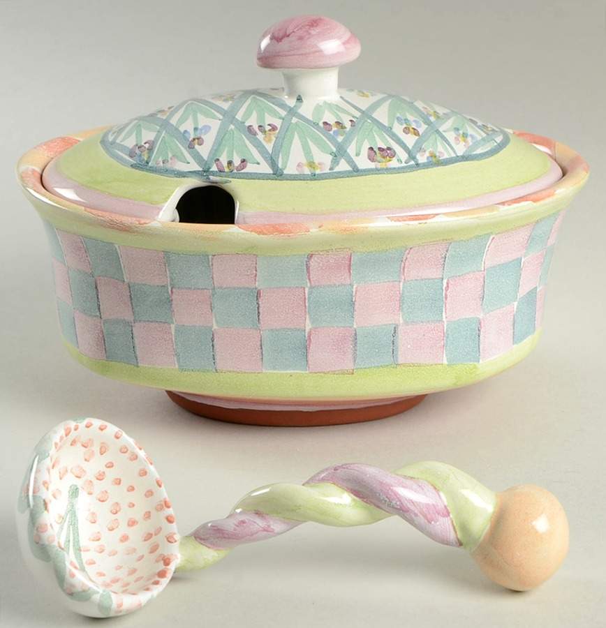 Bearded Iris Sauce Boat & Lid with Ladle by MacKenzie-Childs-1