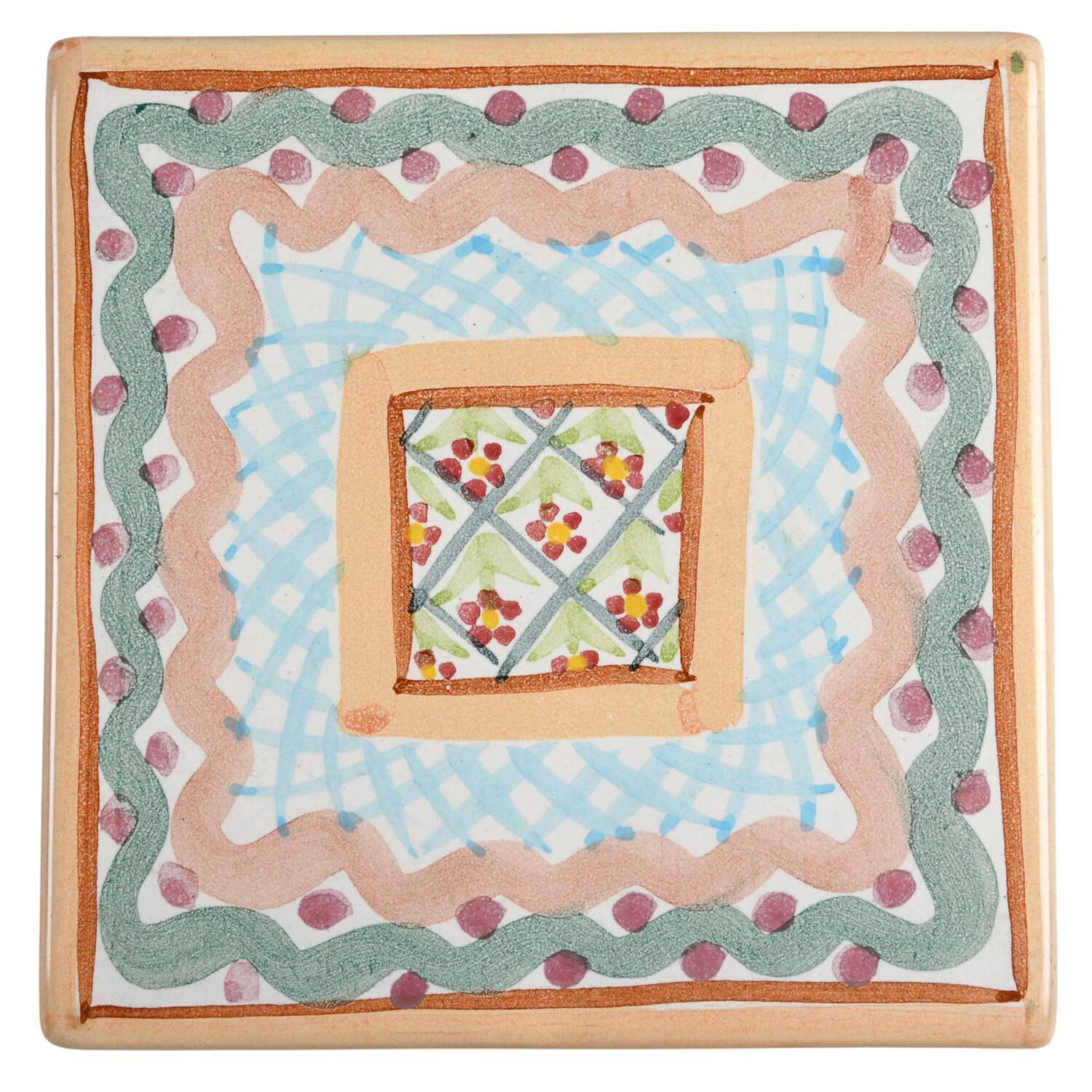 Heather 6" Square Cork Back Trivet by MacKenzie-Childs-1