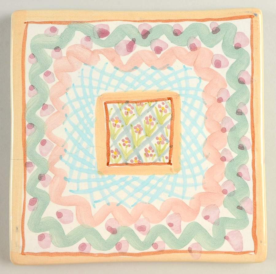 Heather 8" Square Trivet-Cork Back by MacKenzie-Childs-1