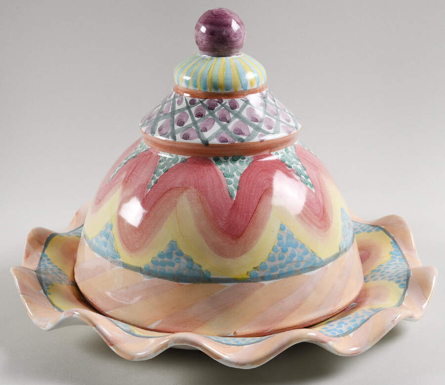 Keukenhof Service Plate & Ceramic Dome by MacKenzie-Childs-1