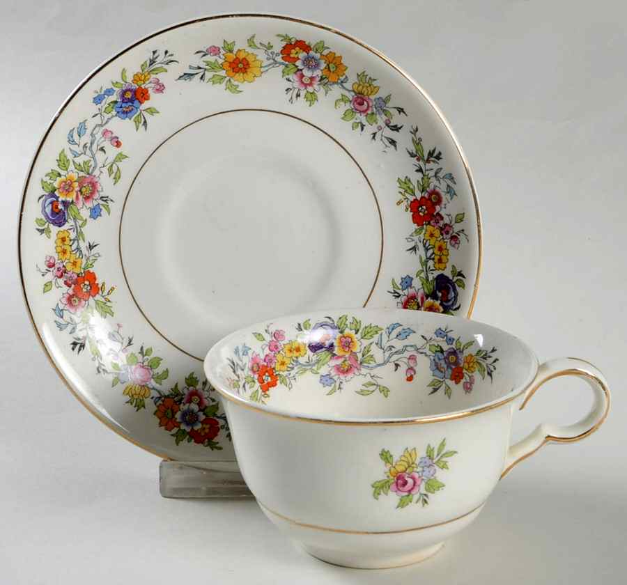 Adoration Flat Cup & Saucer Set by John Maddock & Sons-1