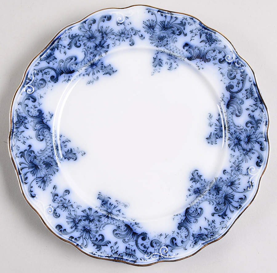 Belfort (Flow Blue) Luncheon Plate by John Maddock & Sons-1